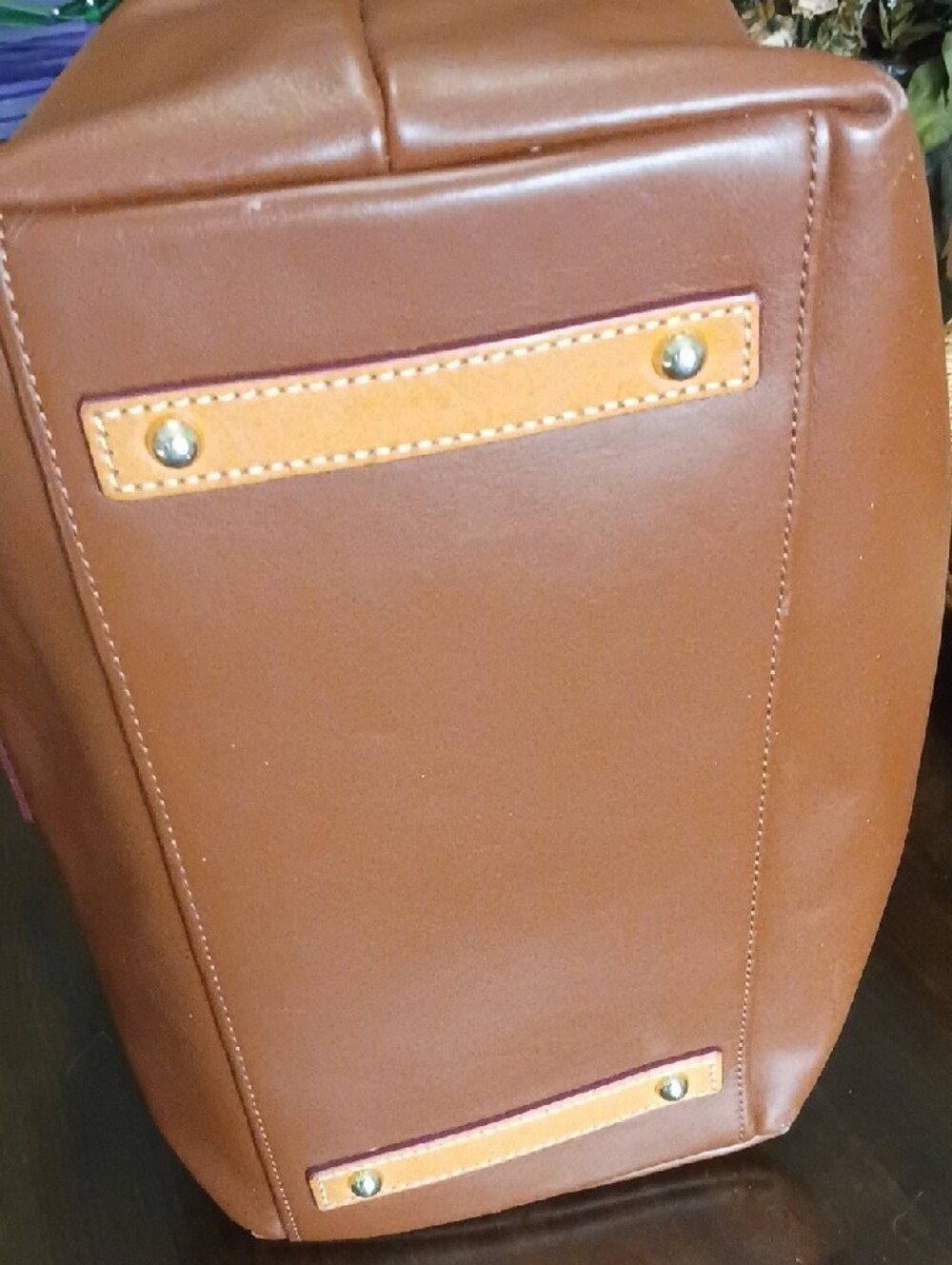 Dooney & Bourke EUC Cognac Brown Leather Messenger Bag - Picture 7 of 16
